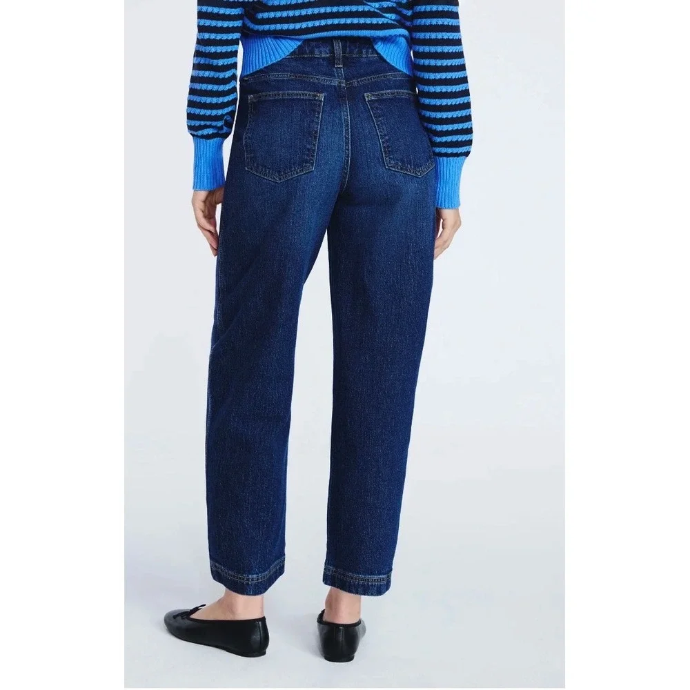 Free Assembly Wide Leg Jeans Womens 14 Dark Wash New Raw‎ Hem High Rise Grunge